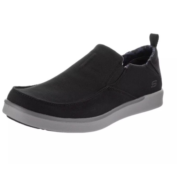 skechers black canvas shoes